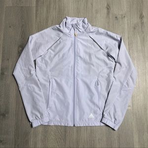 Adidas Jacket Womens Small Windbreaker Purple Full Zip Vented Y2K Track Soccer